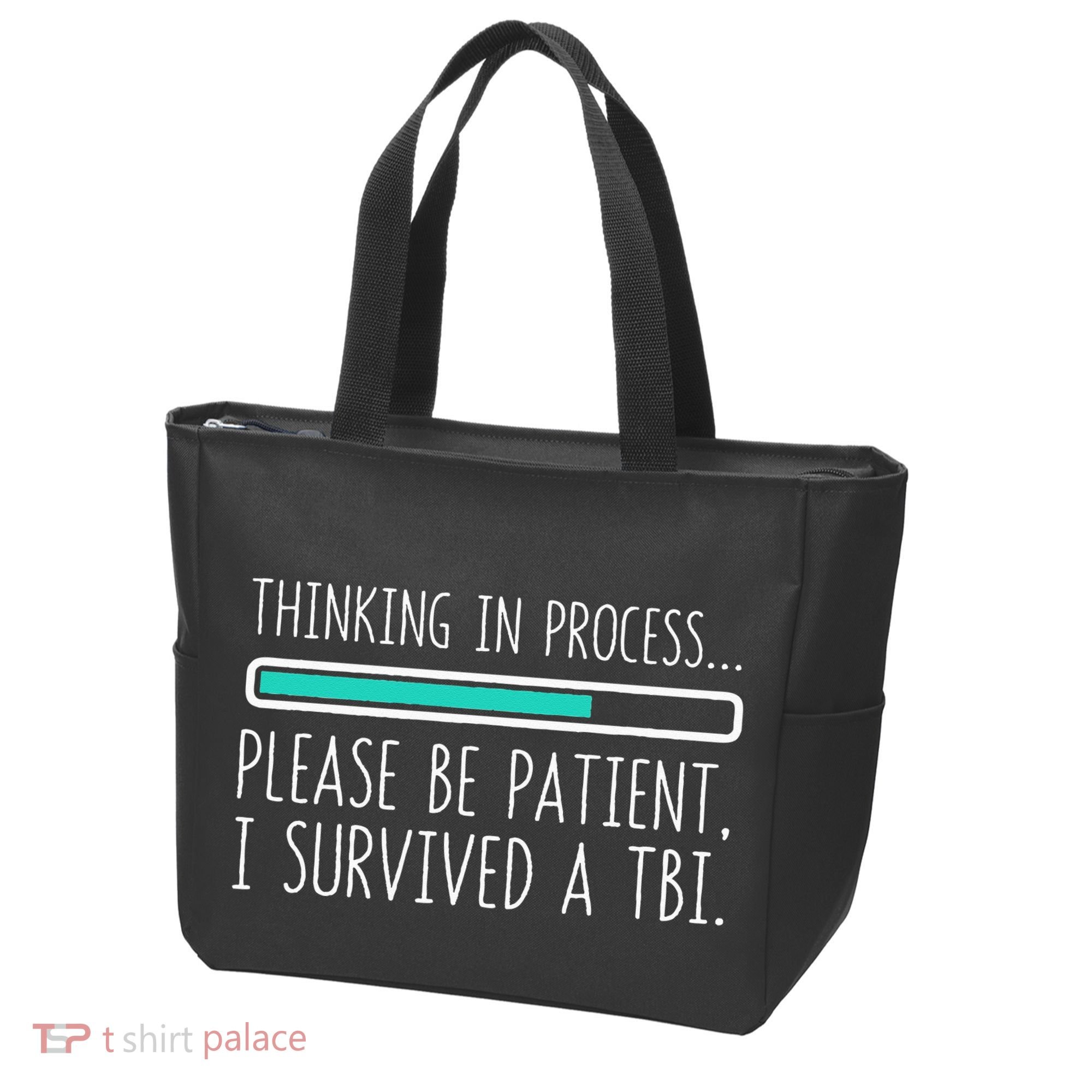 Funny Traumatic Brain Injury Awareness Thinking In Process Tote Bag