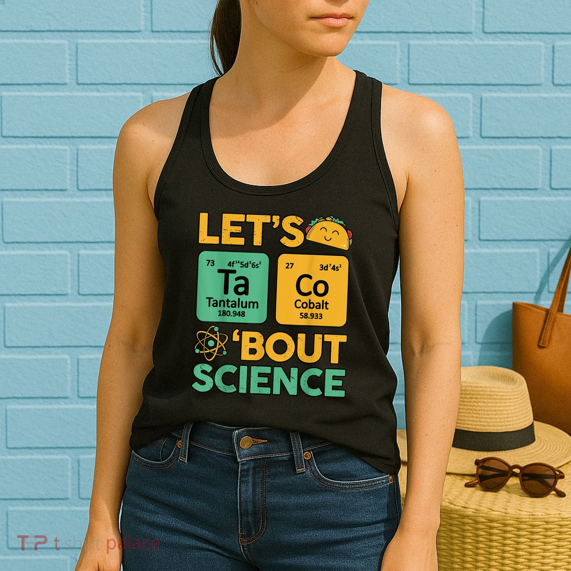 Funny Taco Bout Science Tuesday Chemistry STEM Teacher Women's Tank Top