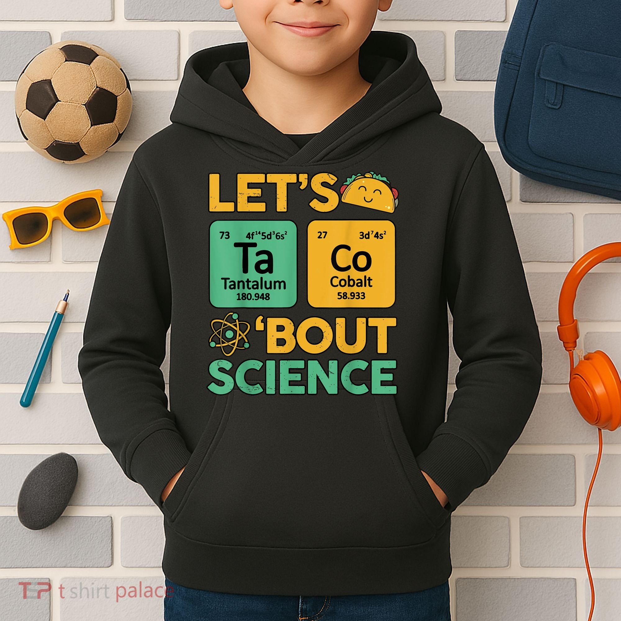 Funny Taco Bout Science Tuesday Chemistry STEM Teacher Kids Hoodie