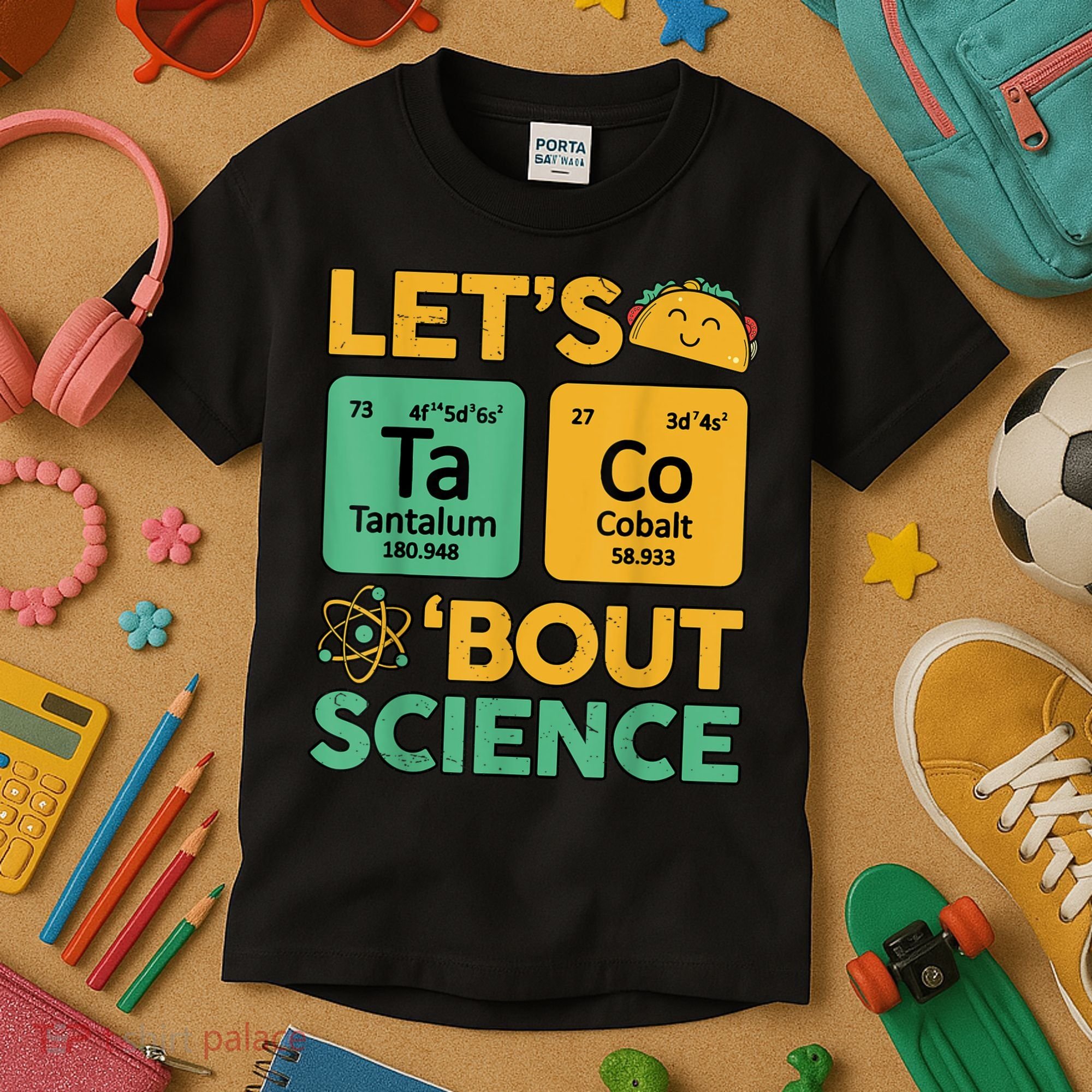 Funny Taco Bout Science Tuesday Chemistry STEM Teacher Kids T-Shirt