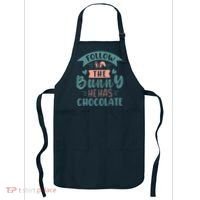 Follow The Bunny He Has Chocolate Funny Easter Apron thumb 0
