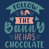 Follow The Bunny He Has Chocolate Funny Easter Toddler Hoodie thumb 2