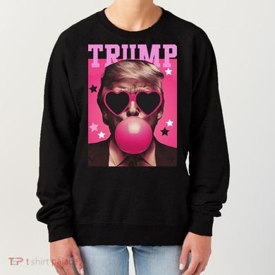 Funny Trump B.U.B.B.L.E Gum Sunglass Heart Women's Sweatshirt