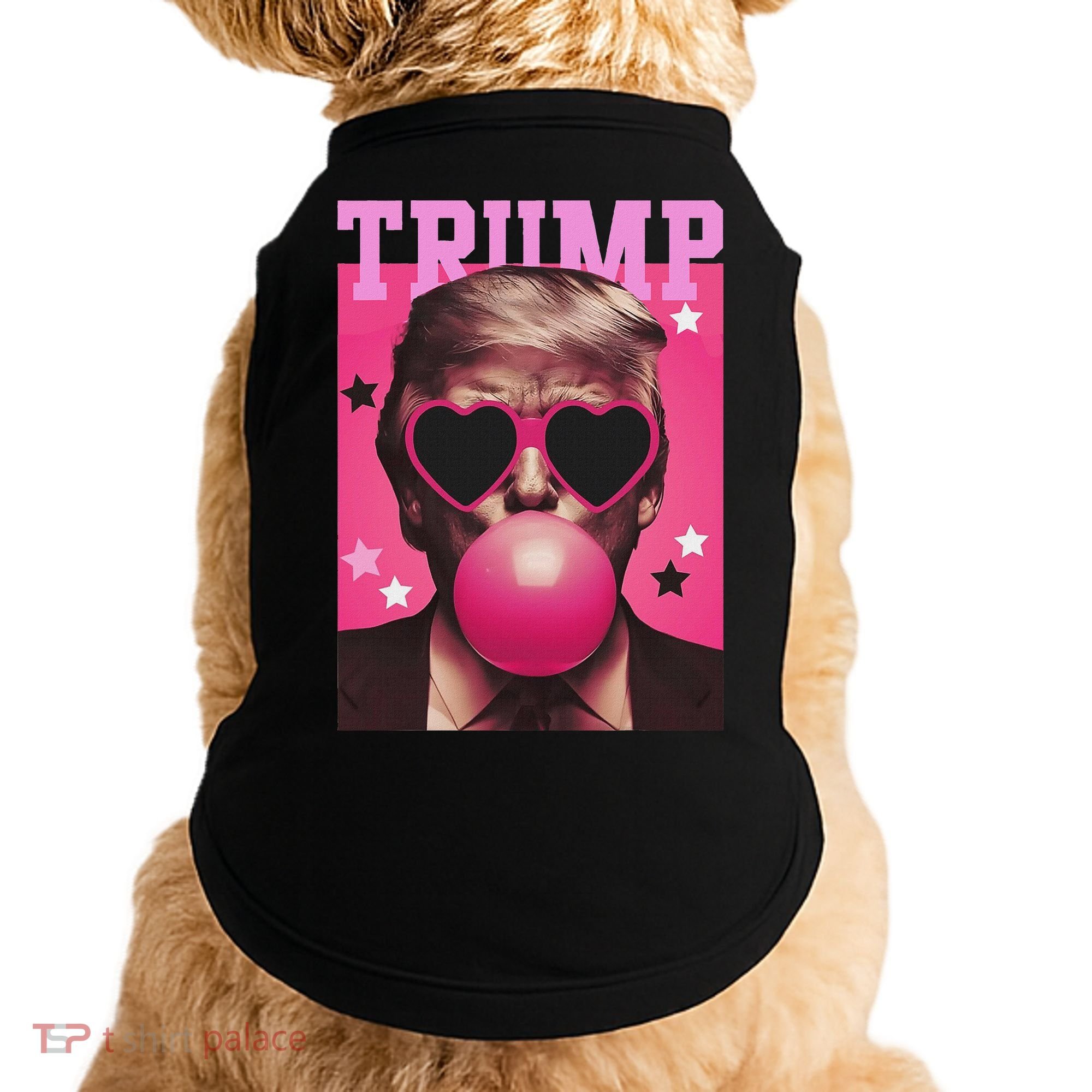 Funny Trump B.U.B.B.L.E Gum Sunglass Heart Doggie Tank