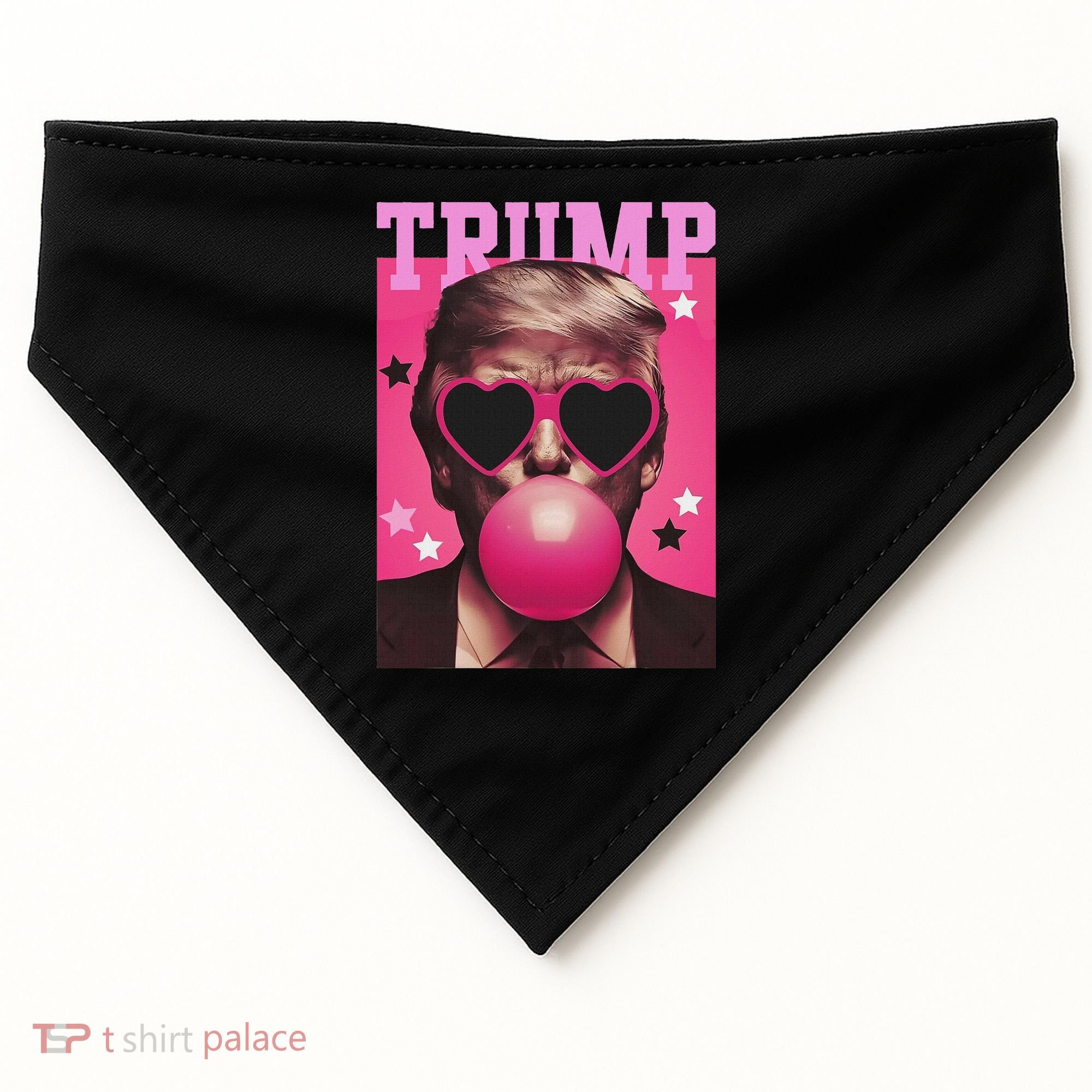 Funny Trump B.U.B.B.L.E Gum Sunglass Heart USA-Made Doggie Bandana