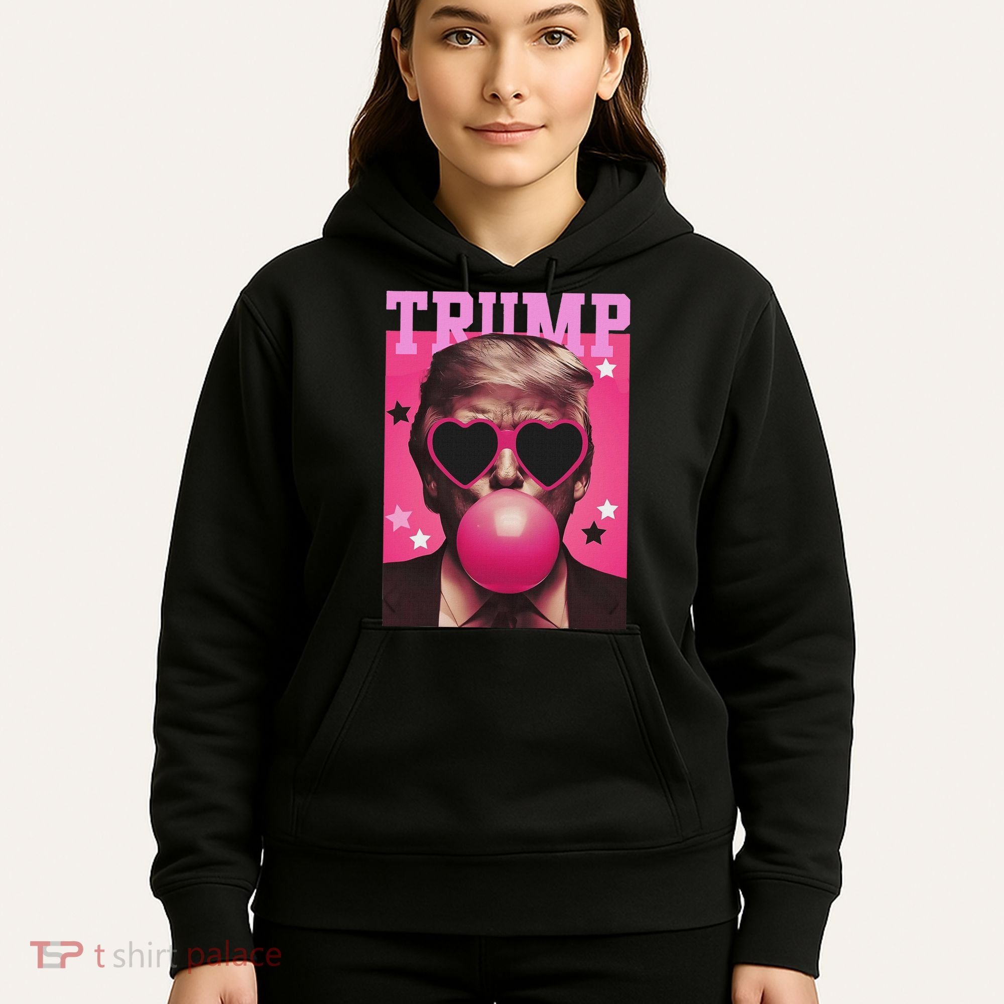 Funny Trump B.U.B.B.L.E Gum Sunglass Heart Hoodie