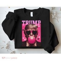 Funny Trump B.U.B.B.L.E Gum Sunglass Heart Sweatshirt thumb 2