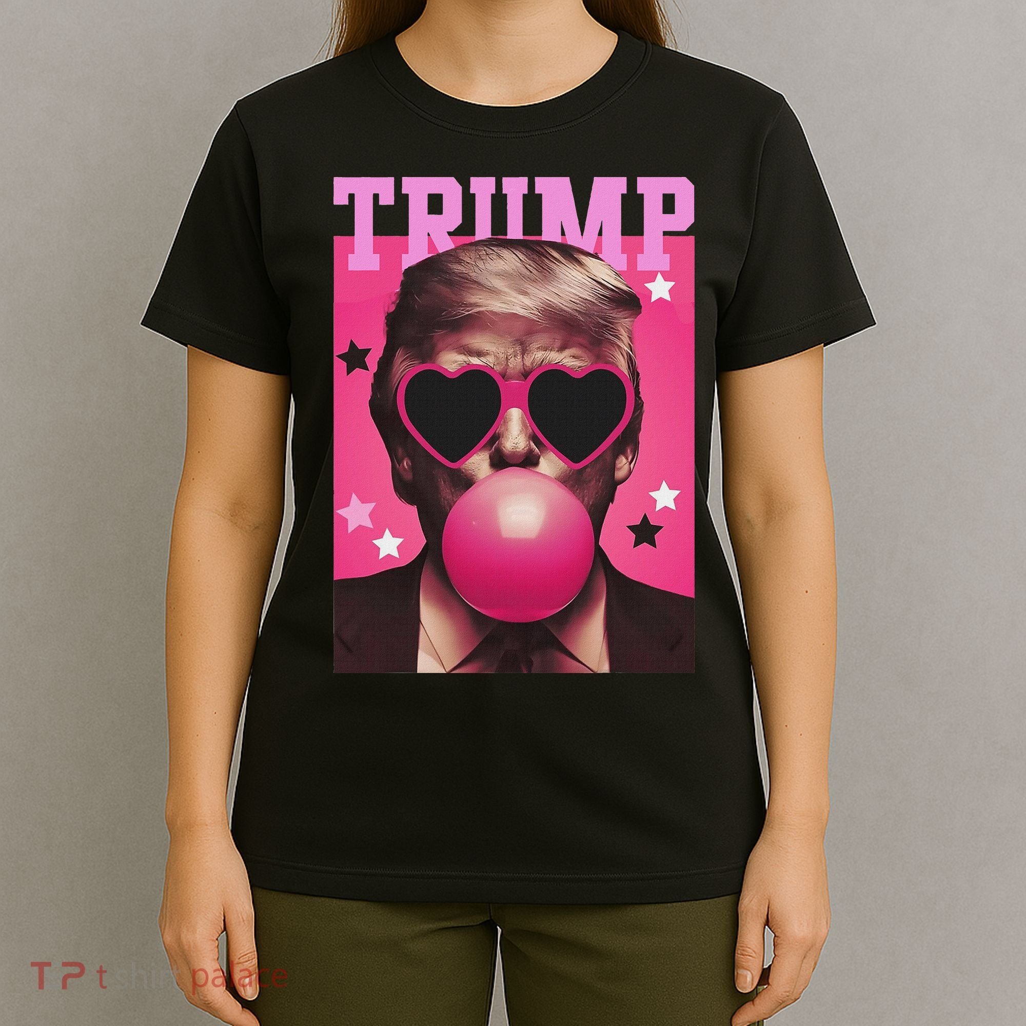 Funny Trump B.U.B.B.L.E Gum Sunglass Heart T-Shirt