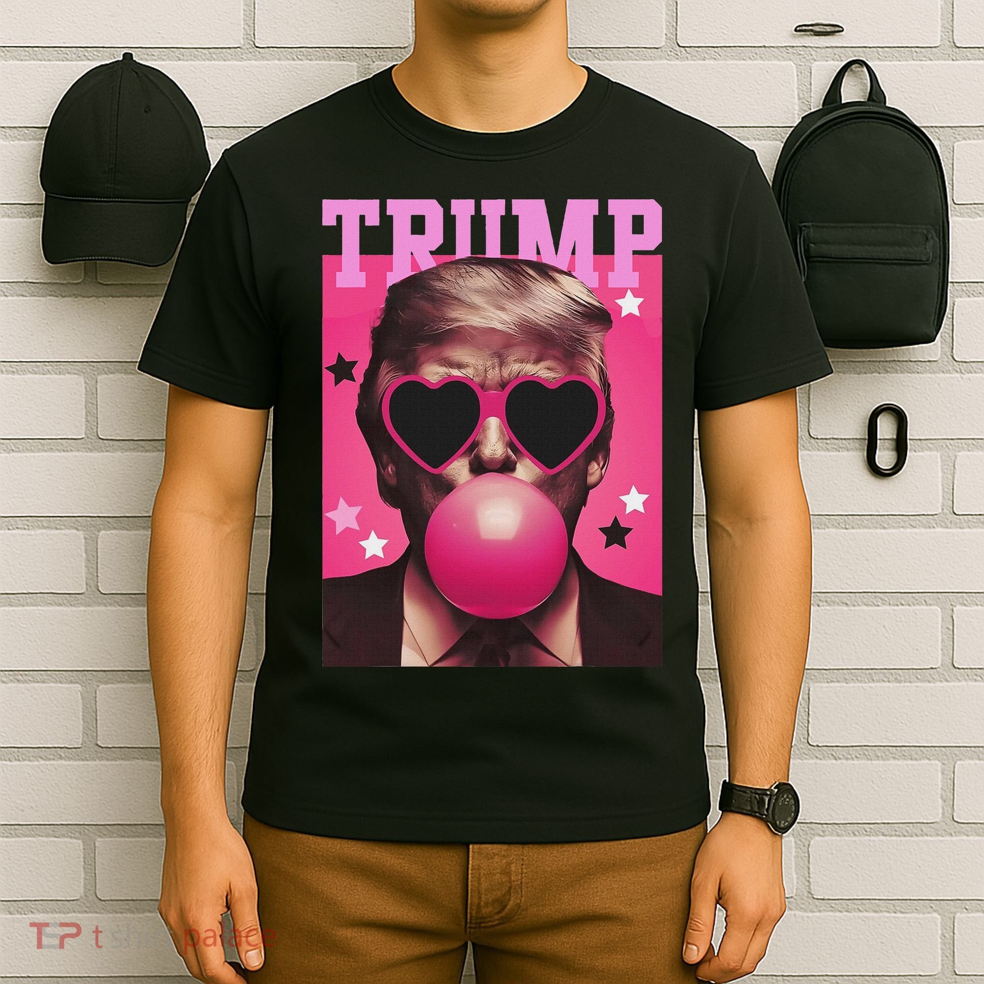 Funny Trump B.U.B.B.L.E Gum Sunglass Heart T-Shirt