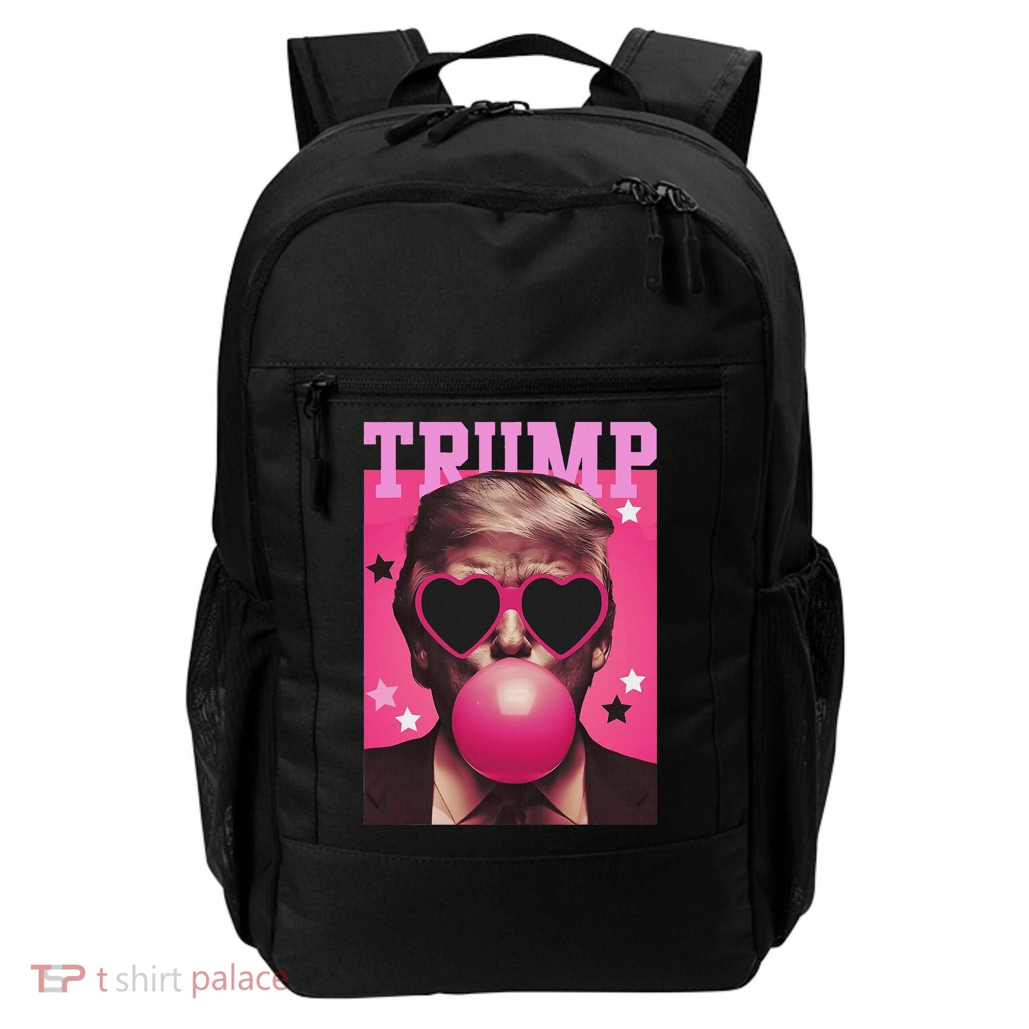 Funny Trump B.U.B.B.L.E Gum Sunglass Heart Backpack