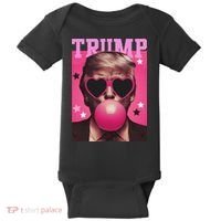 Funny Trump B.U.B.B.L.E Gum Sunglass Heart Baby Bodysuit thumb 0