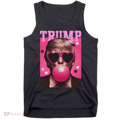 Funny Trump B.U.B.B.L.E Gum Sunglass Heart Tank Top
