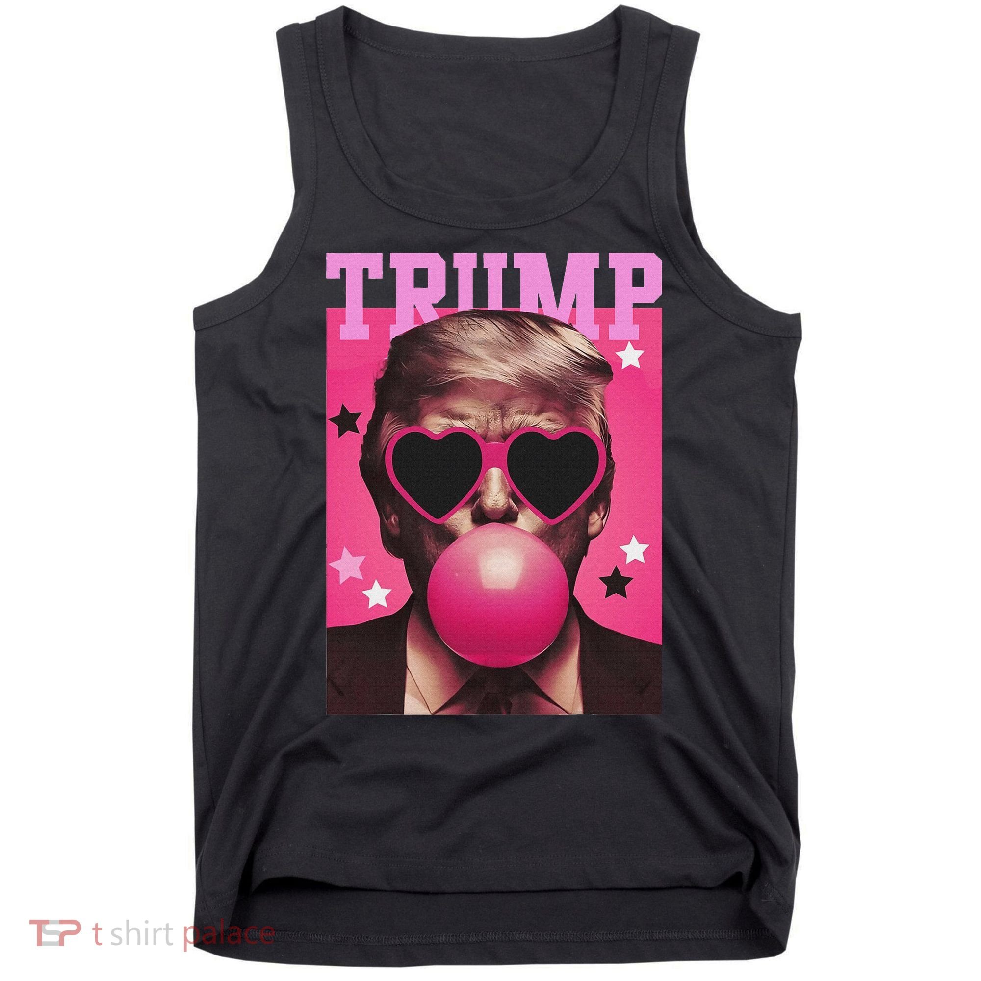 Funny Trump B.U.B.B.L.E Gum Sunglass Heart Tank Top