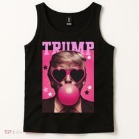 Funny Trump B.U.B.B.L.E Gum Sunglass Heart Tank Top thumb 2