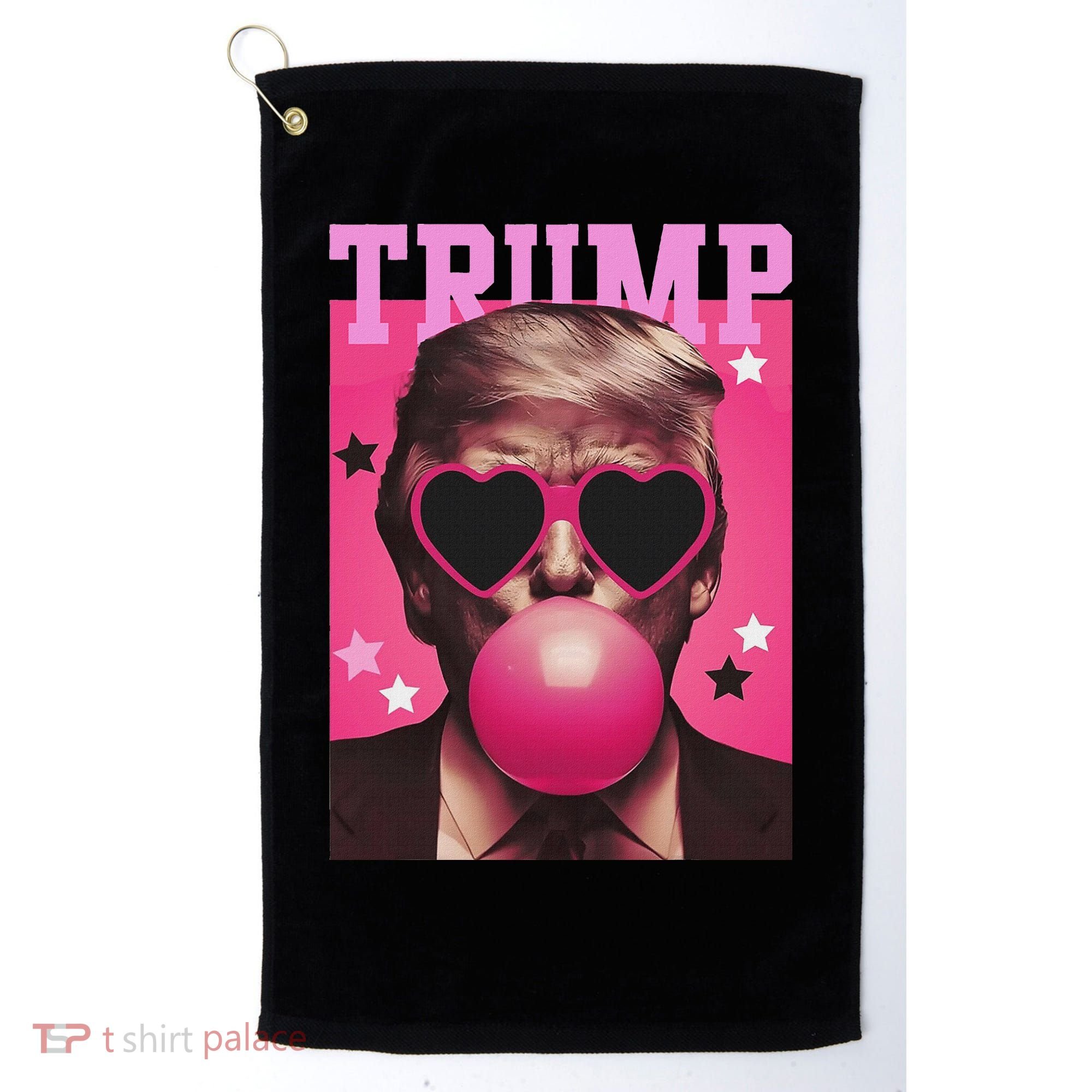 Funny Trump B.U.B.B.L.E Gum Sunglass Heart Golf Towel