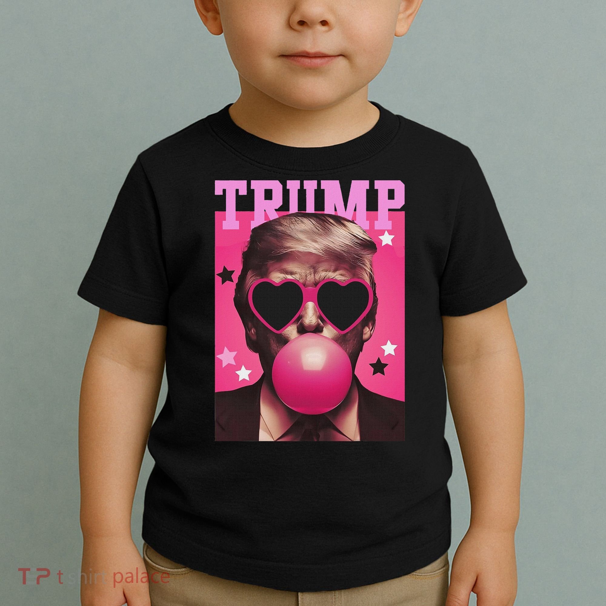 Funny Trump B.U.B.B.L.E Gum Sunglass Heart Toddler T-Shirt