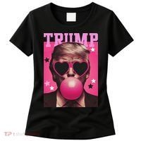 Funny Trump B.U.B.B.L.E Gum Sunglass Heart Women's T-Shirt thumb 0