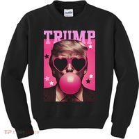 Funny Trump B.U.B.B.L.E Gum Sunglass Heart Kids Sweatshirt thumb 0