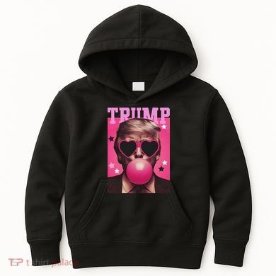 Funny Trump B.U.B.B.L.E Gum Sunglass Heart Kids Hoodie