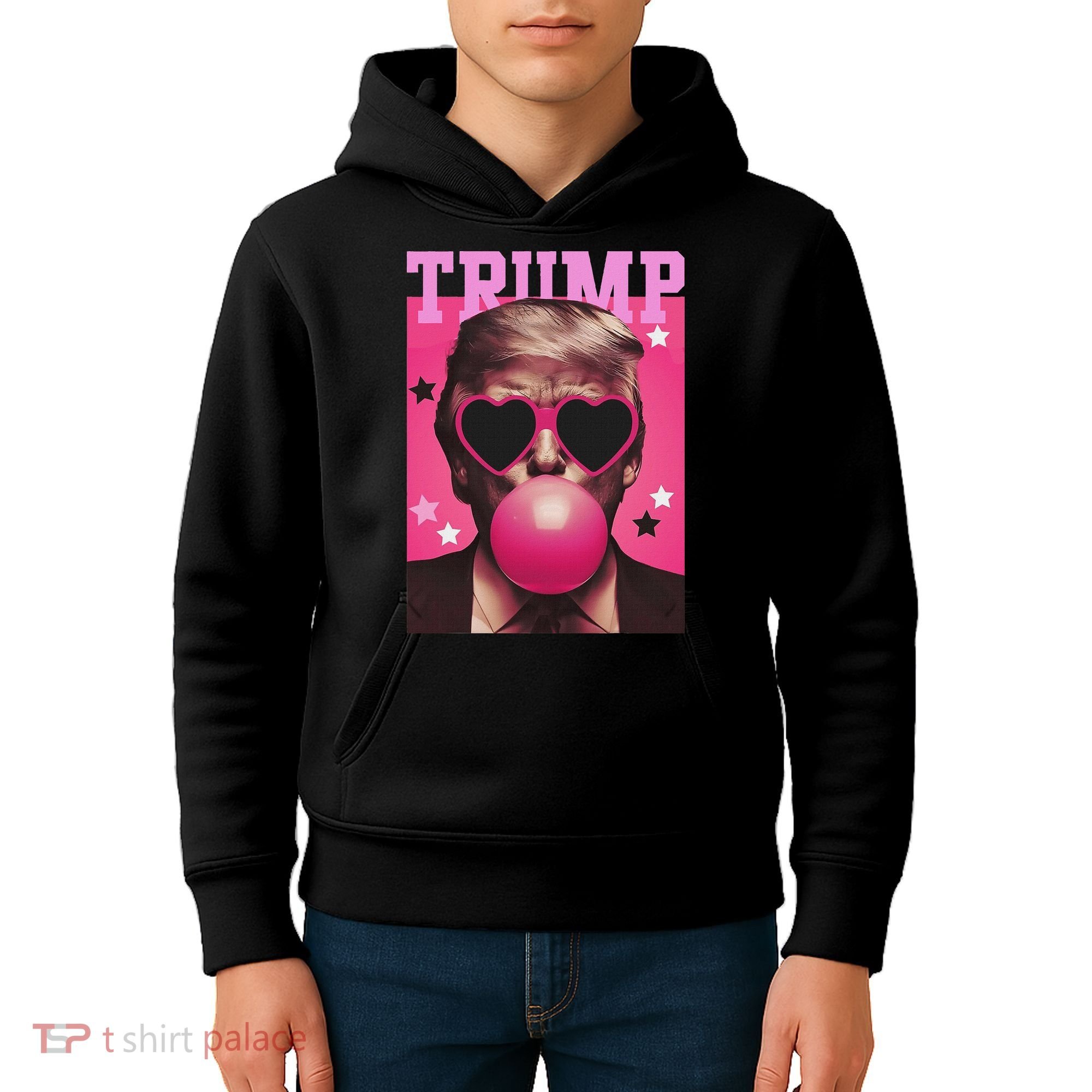Funny Trump B.U.B.B.L.E Gum Sunglass Heart Kids Hoodie