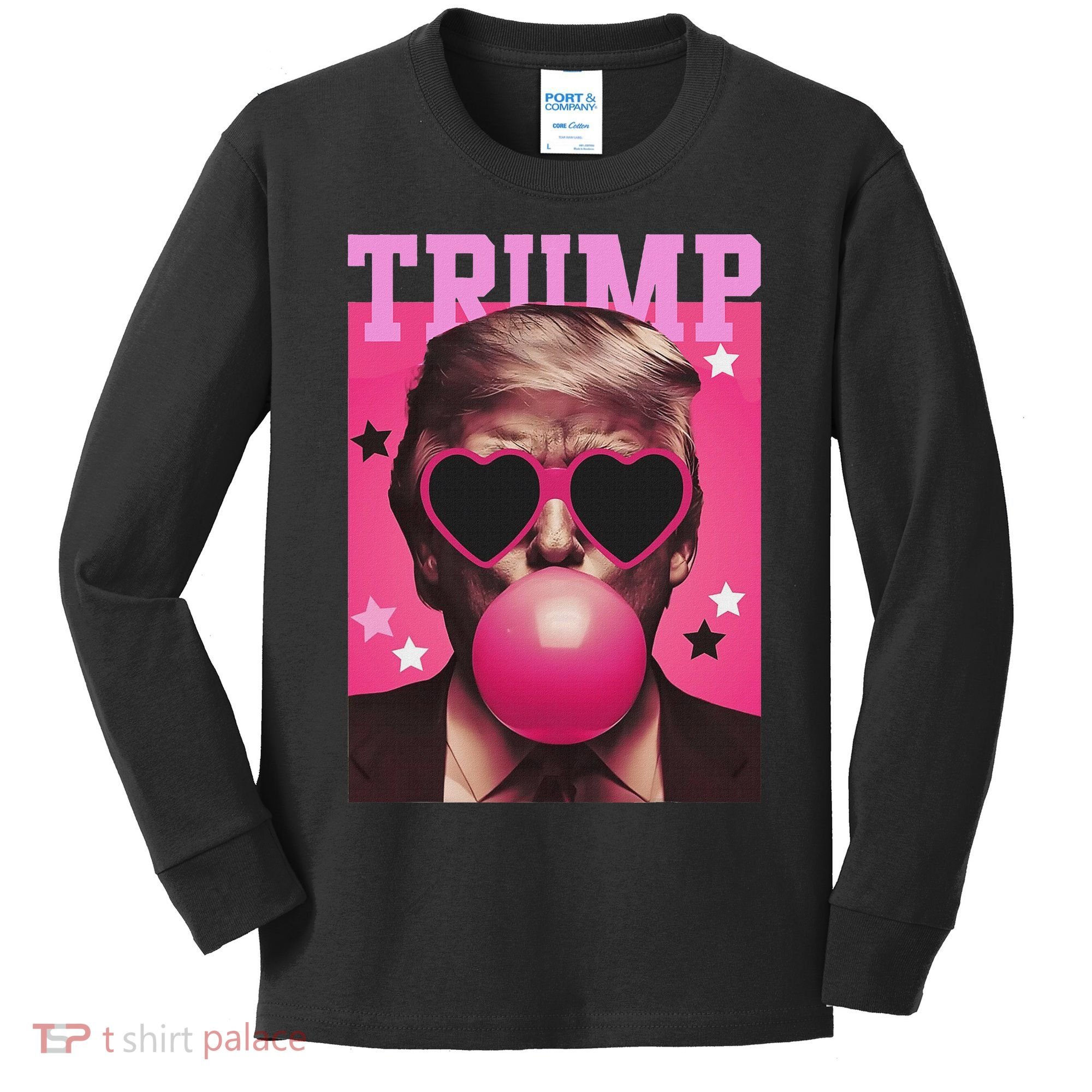 Funny Trump B.U.B.B.L.E Gum Sunglass Heart Kids Long Sleeve Shirt
