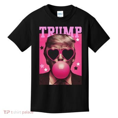 Funny Trump B.U.B.B.L.E Gum Sunglass Heart Kids T-Shirt