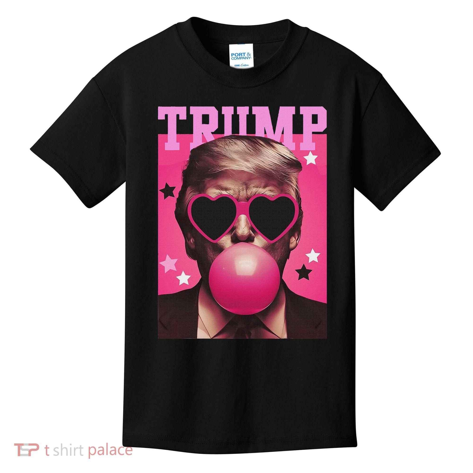 Funny Trump B.U.B.B.L.E Gum Sunglass Heart Kids T-Shirt