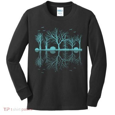Forest Trees Birds Nature Lovers Wildlife Camping Kids Long Sleeve Shirt