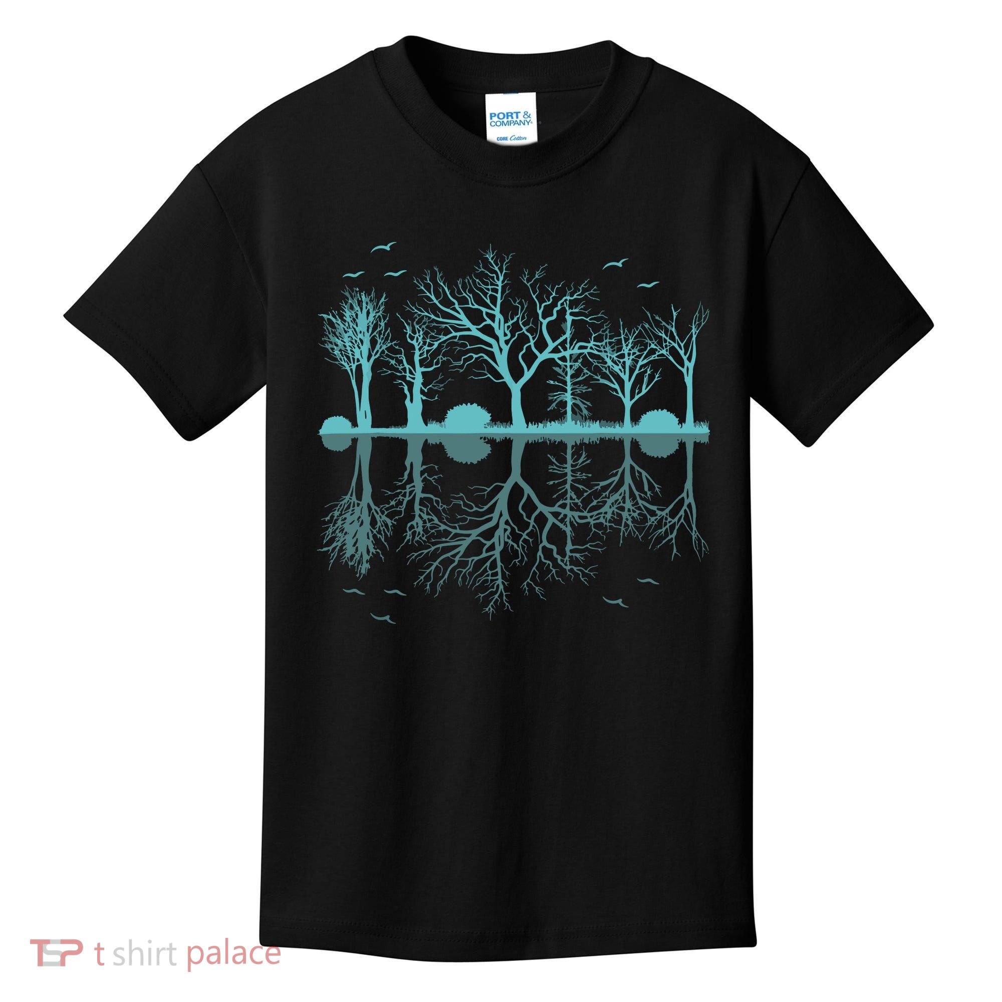 Forest Trees Birds Nature Lovers Wildlife Camping Kids T-Shirt