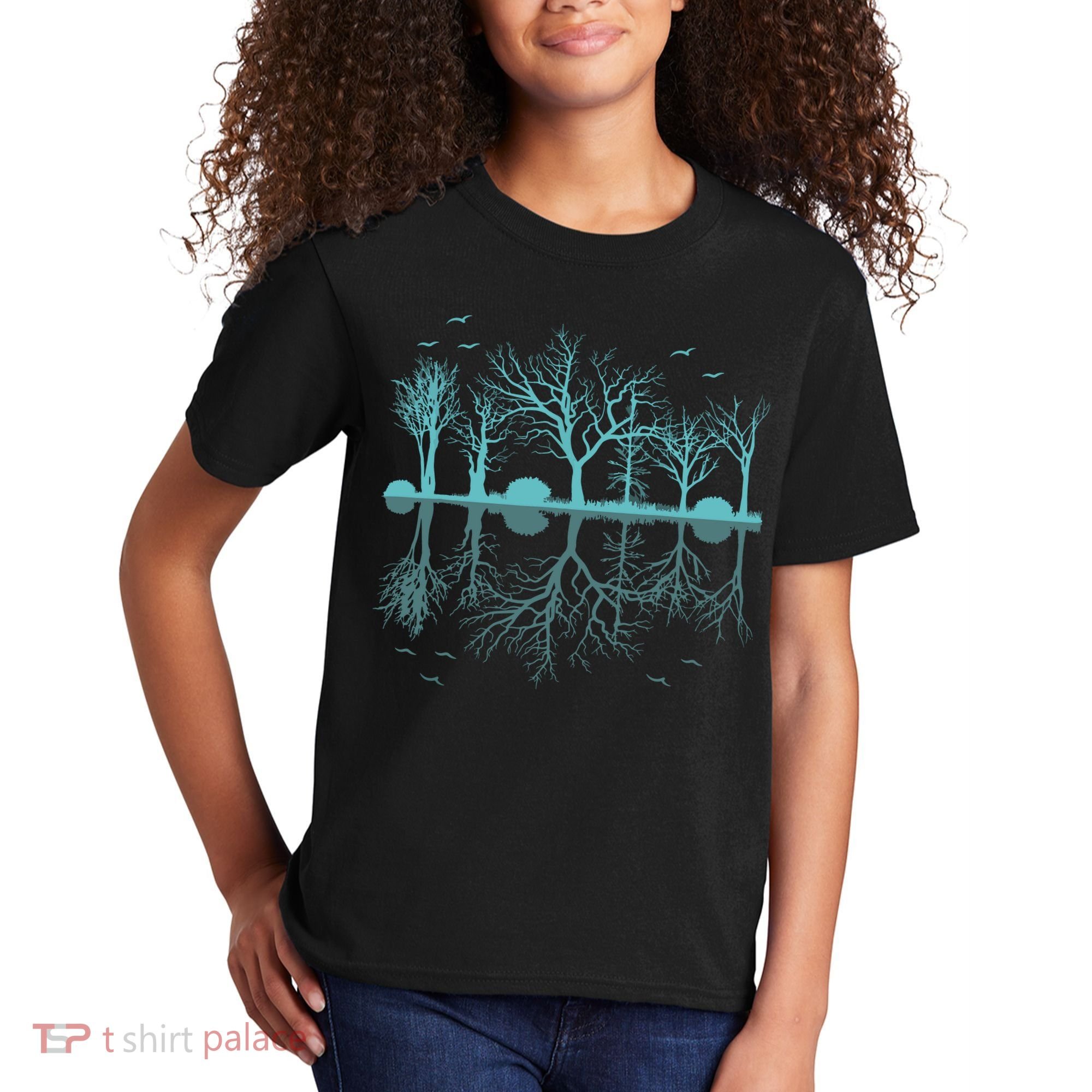 Forest Trees Birds Nature Lovers Wildlife Camping Kids T-Shirt