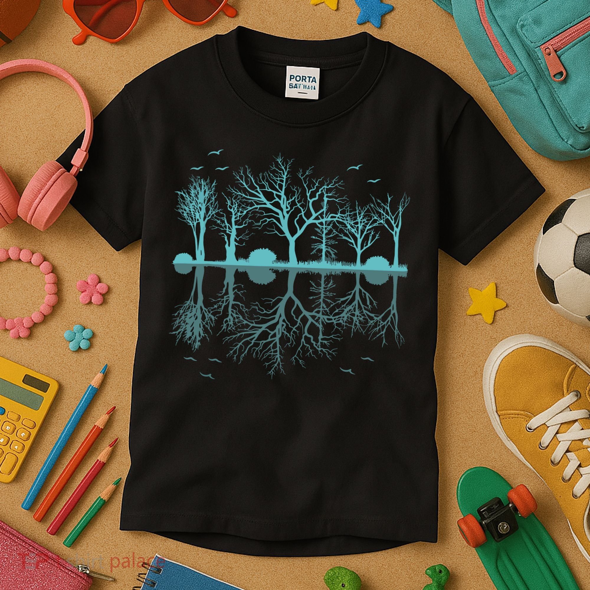 Forest Trees Birds Nature Lovers Wildlife Camping Kids T-Shirt