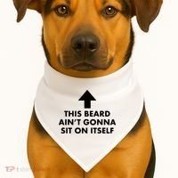Funny This Beard Ain't Gonna Sit On Itself Gift USA-Made Doggie Bandana thumb 1