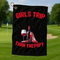 Funny Trip Bachelorette Wine Party Weekend Squad Golf Towel thumb 1