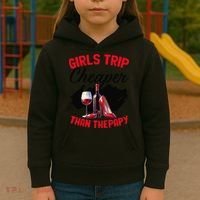 Funny Trip Bachelorette Wine Party Weekend Squad Kids Hoodie thumb 3