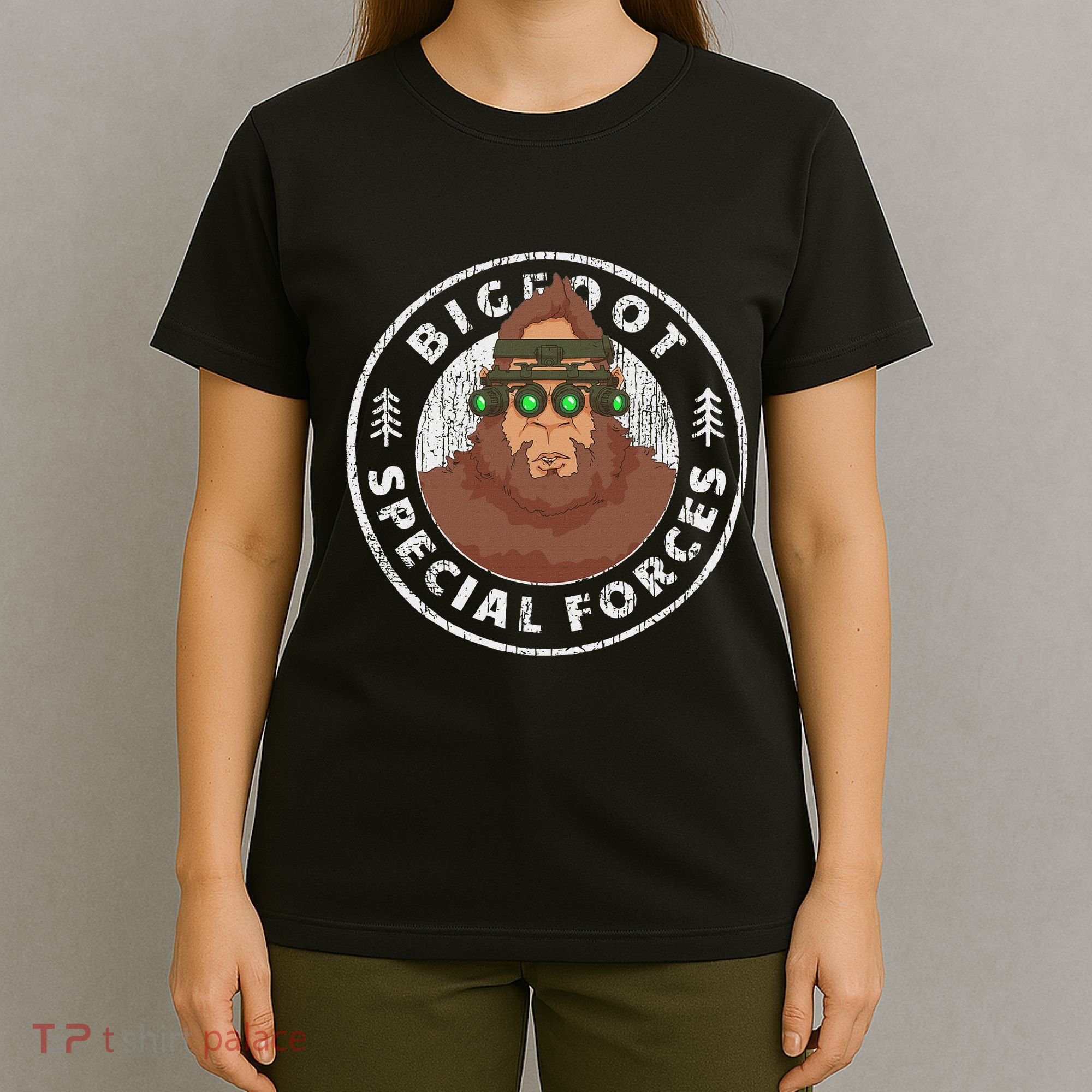 Funny Tactical Bigfoot Special Forces Hide And Seek Champion T-Shirt