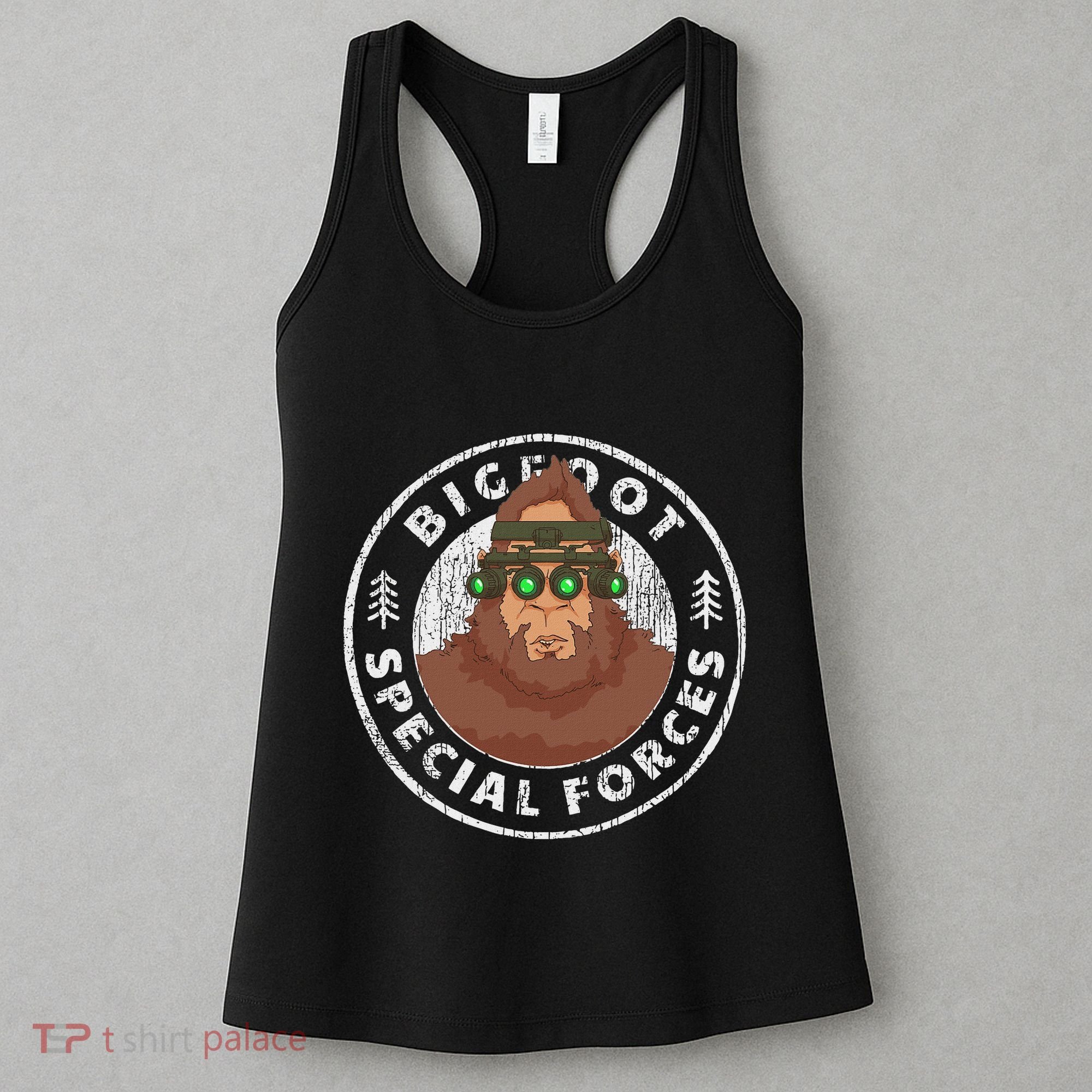 Funny Tactical Bigfoot Special Forces Hide And Seek Champion Women's Tank Top