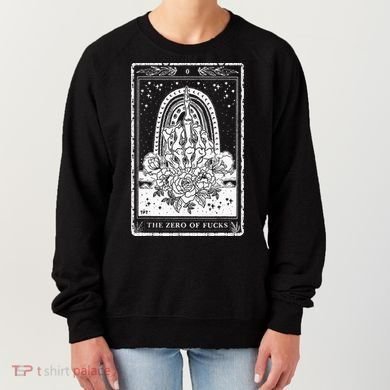 Funny Tarot Card Zero Of Fucks Occult Tarot Reader Reading Women's Sweatshirt