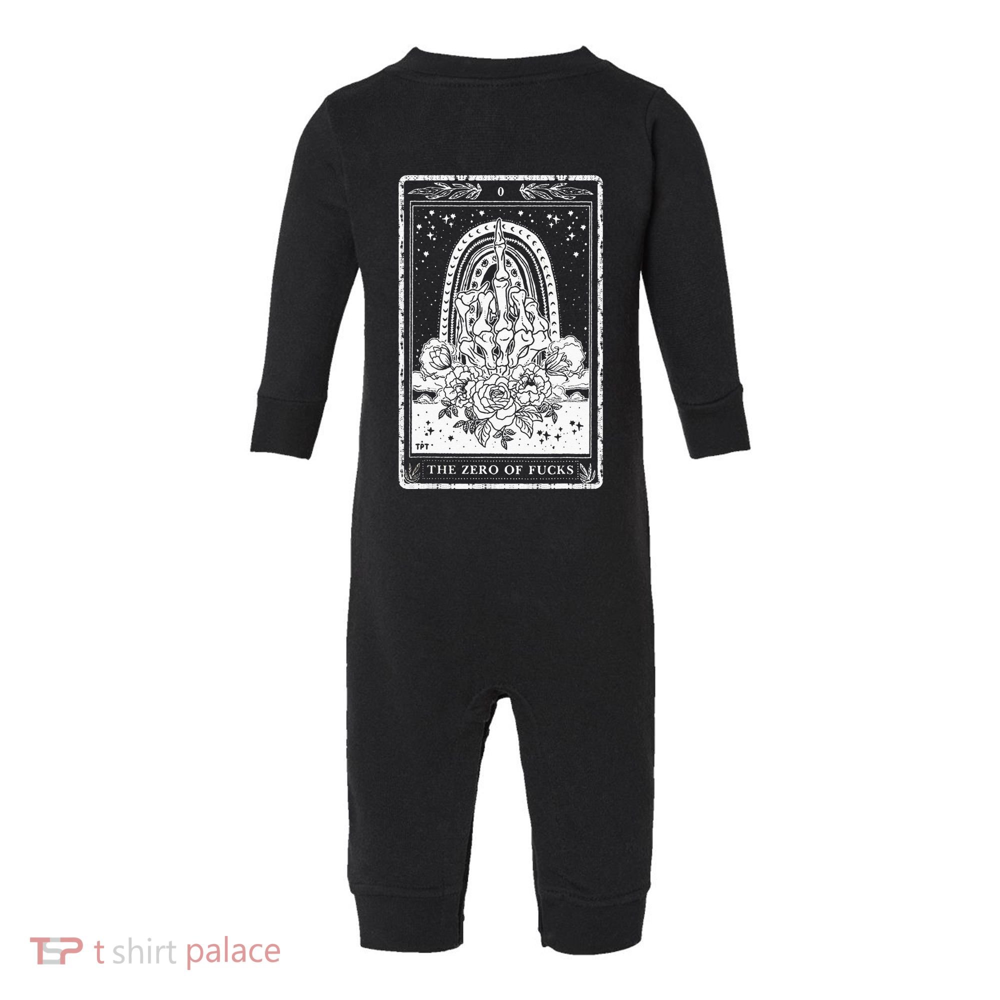 Funny Tarot Card Zero Of Fucks Occult Tarot Reader Reading Infant Fleece One Piece