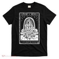 Funny Tarot Card Zero Of Fucks Occult Tarot Reader Reading T-Shirt thumb 0