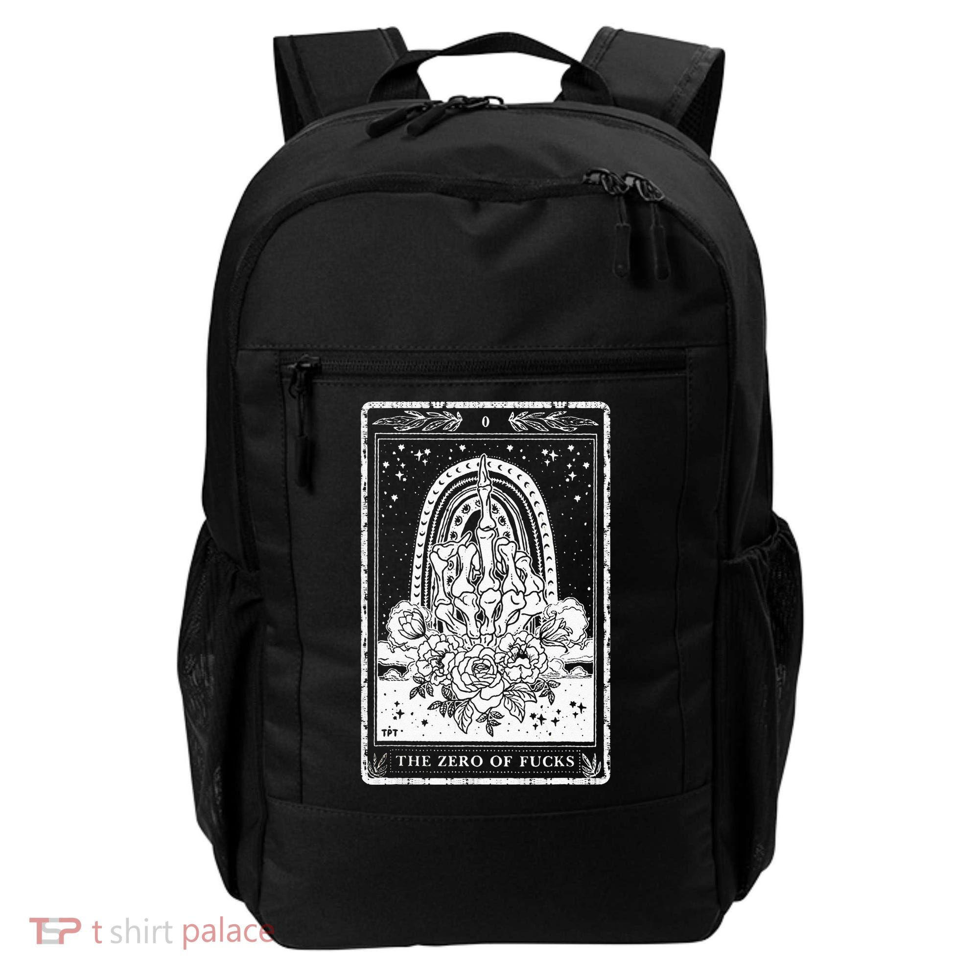 Funny Tarot Card Zero Of Fucks Occult Tarot Reader Reading Backpack