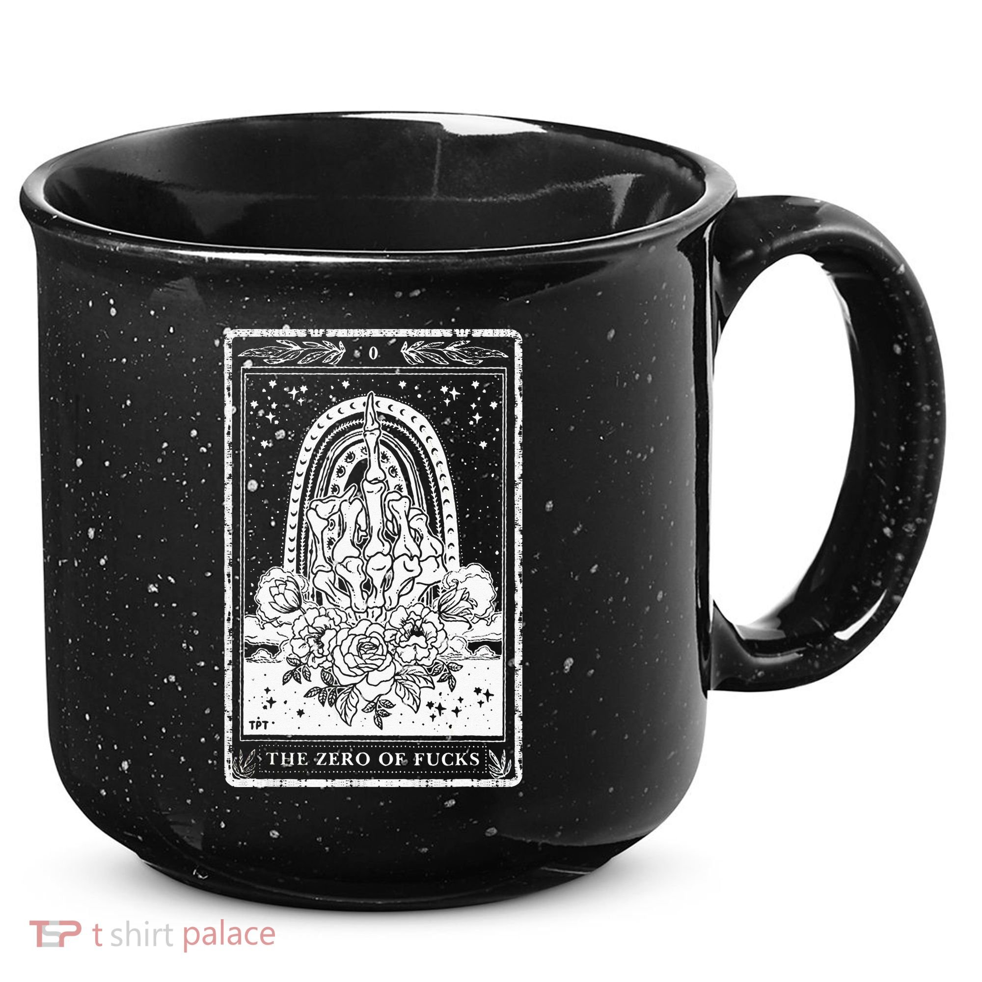 Funny Tarot Card Zero Of Fucks Occult Tarot Reader Reading 15oz Campfire Ceramic Mug