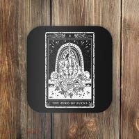 Funny Tarot Card Zero Of Fucks Occult Tarot Reader Reading Coaster thumb 0