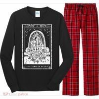Funny Tarot Card Zero Of Fucks Occult Tarot Reader Reading Long Sleeve Pajama Set thumb 0
