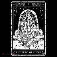 Funny Tarot Card Zero Of Fucks Occult Tarot Reader Reading Women's Hoodie thumb 2