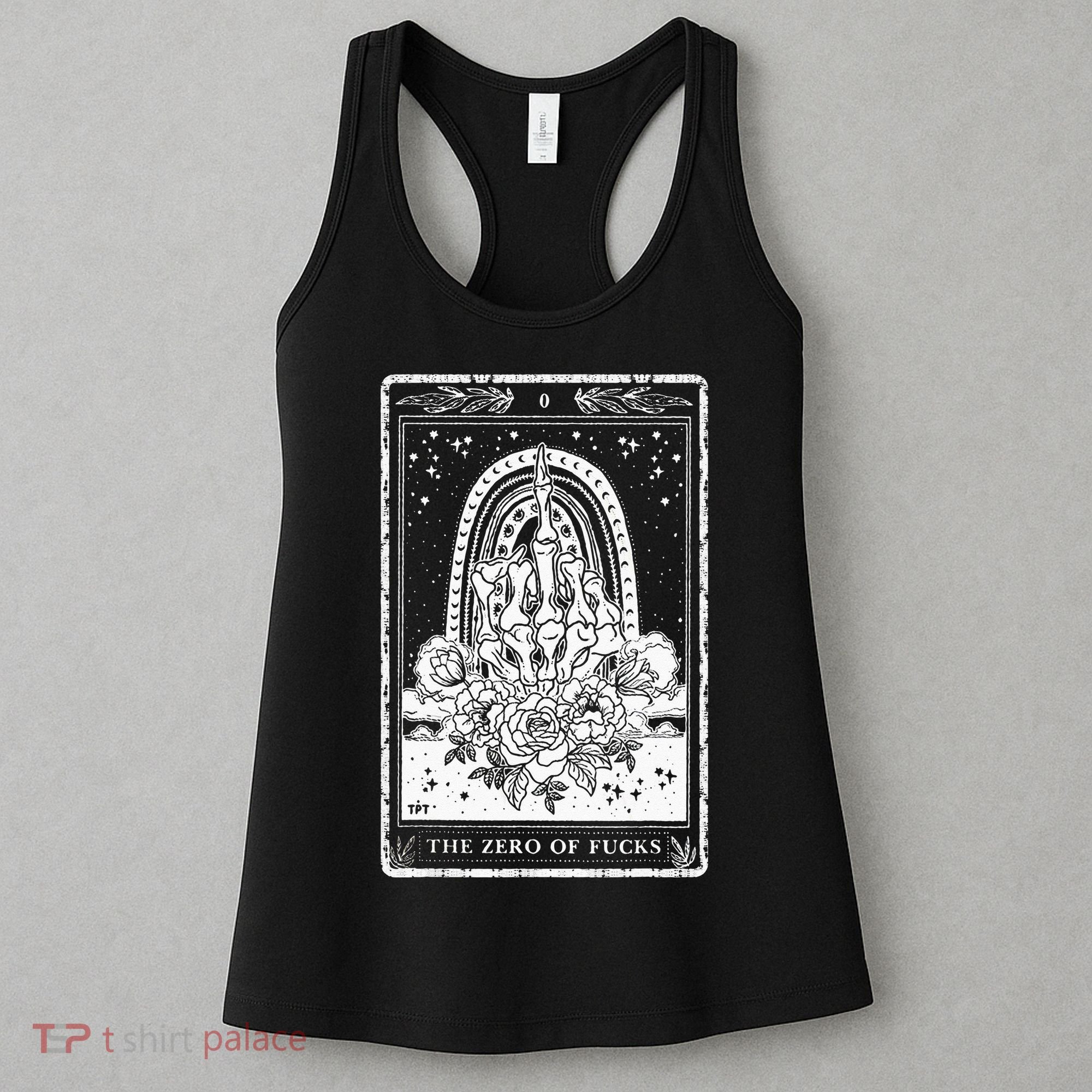Funny Tarot Card Zero Of Fucks Occult Tarot Reader Reading Women's Tank Top