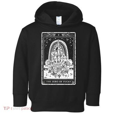 Funny Tarot Card Zero Of Fucks Occult Tarot Reader Reading Toddler Hoodie