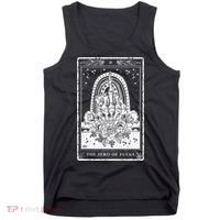 Funny Tarot Card Zero Of Fucks Occult Tarot Reader Reading Tank Top thumb 0