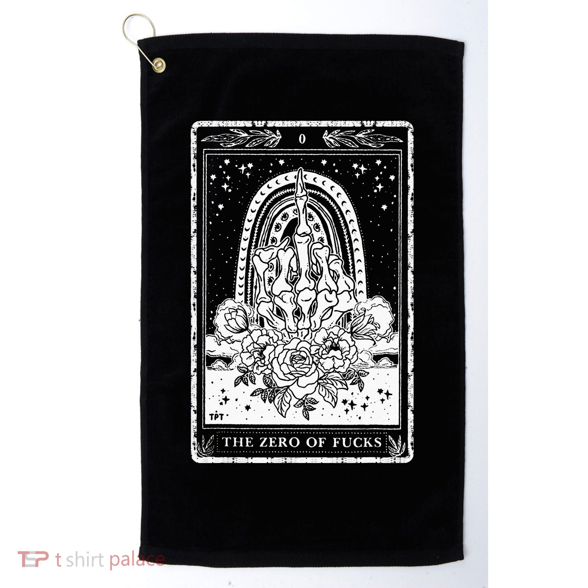 Funny Tarot Card Zero Of Fucks Occult Tarot Reader Reading Golf Towel