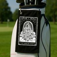Funny Tarot Card Zero Of Fucks Occult Tarot Reader Reading Golf Towel thumb 2