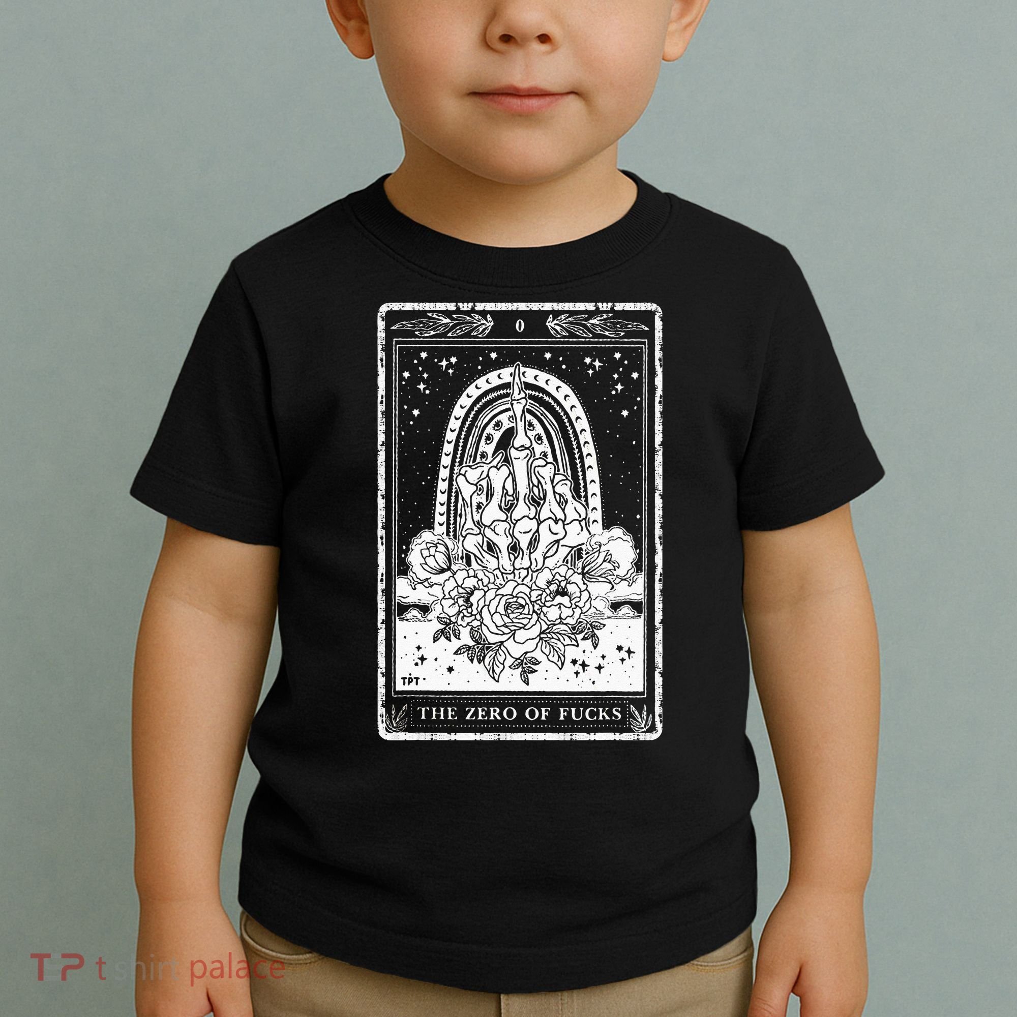 Funny Tarot Card Zero Of Fucks Occult Tarot Reader Reading Toddler T-Shirt
